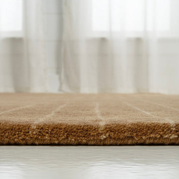 Retro Bohemian Abstract Striped Handwoven Wool Area Rug